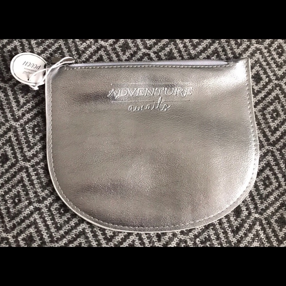 NWT “ADVENTURE AWAITS” Faux Leather Pouch